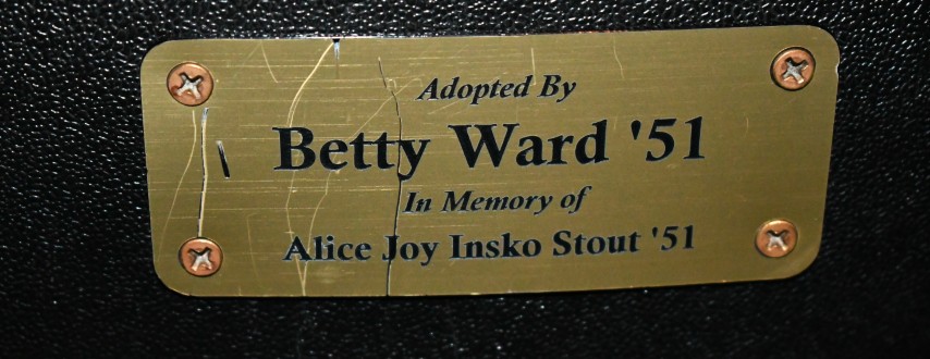 Auditorium seat plaque