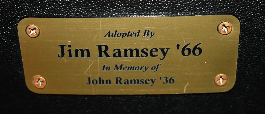 Auditorium seat plaque