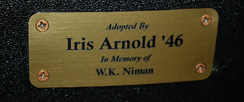 Auditorium seat plaque