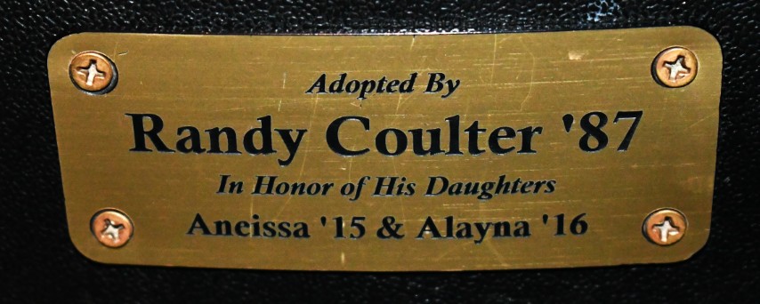 Auditorium seat plaque