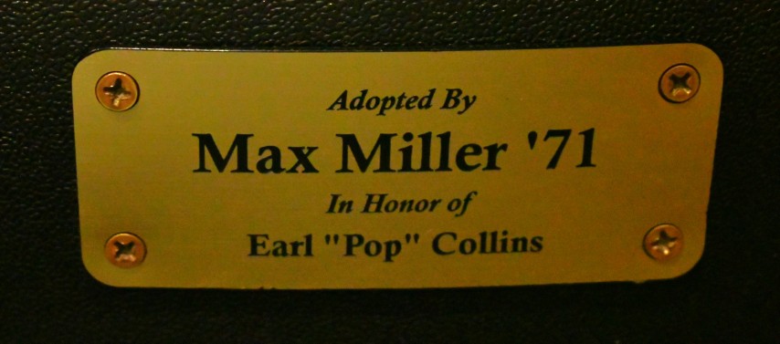 Auditorium seat plaque