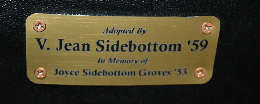 Auditorium seat plaque