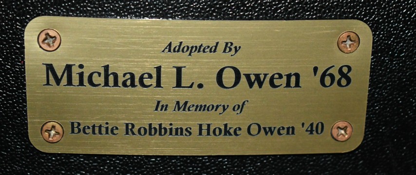 Auditorium seat plaque
