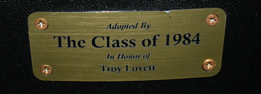 Auditorium seat plaque