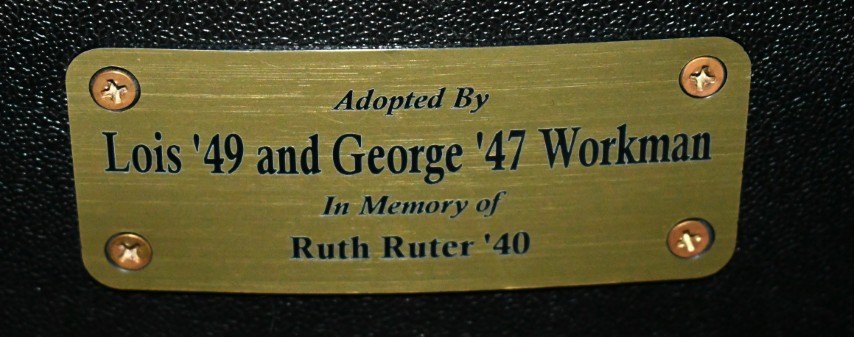 Auditorium seat plaque