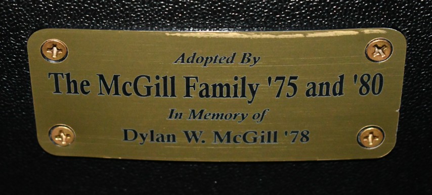 Auditorium seat plaque