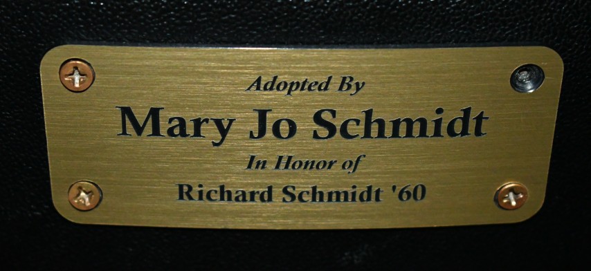 Auditorium seat plaque