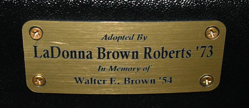 Auditorium seat plaque