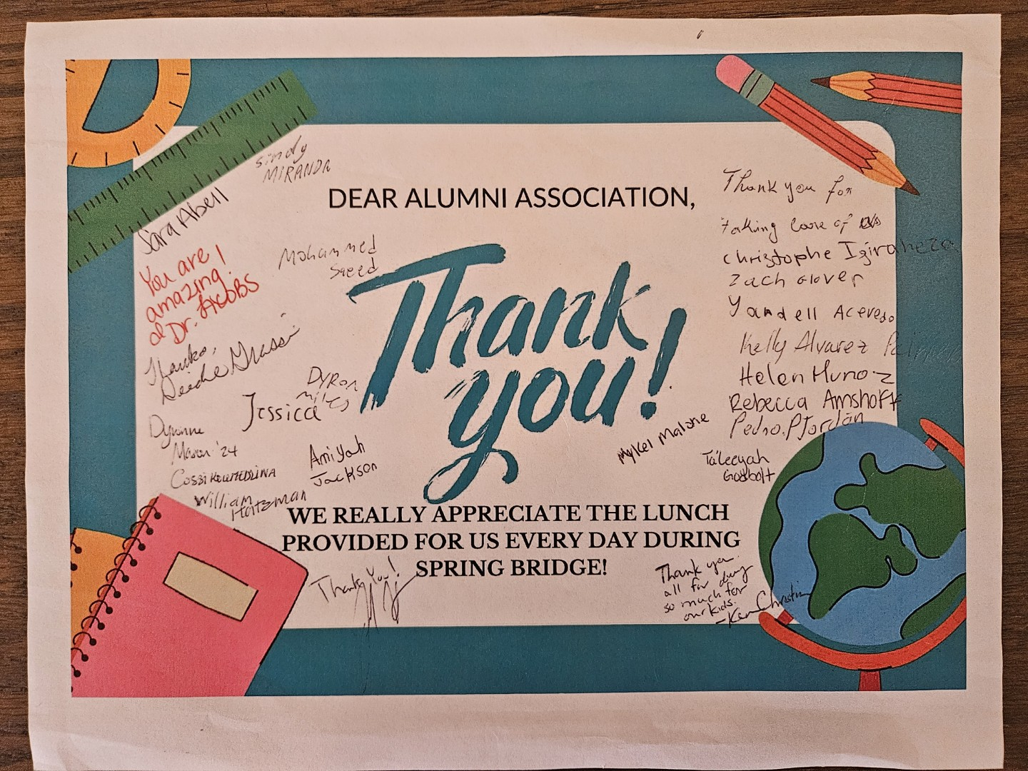 Alumni Association Thank You